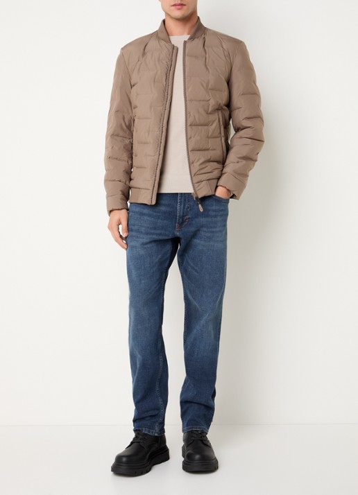 Strellson Clearwater Fused gewatteerd jack met steekzakken - voorkant 4 donkerbeige