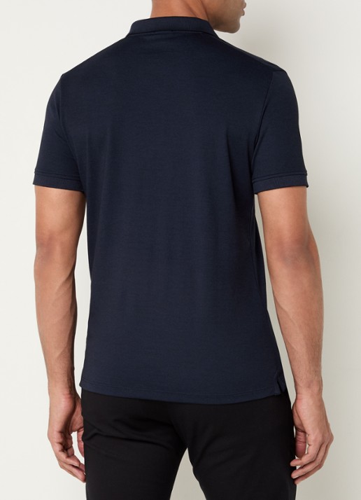 Strellson Edgar regular fit polo met stretch - achterkant 4 donkerblauw