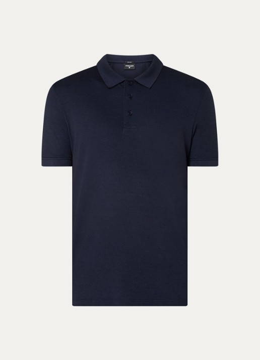 Strellson Edgar regular fit polo met stretch - voorkant 2 donkerblauw