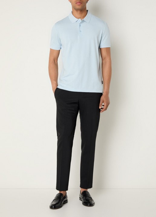 Strellson Edgar regular fit polo met stretch - voorkant 2 lichtblauw