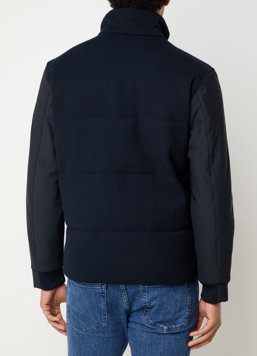 Strellson Gewatteerd jack met contrast - achterkant donkerblauw