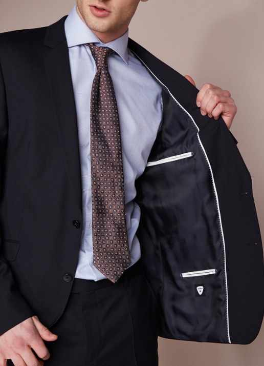 Strellson L-Allen slim fit colbert - detail 5 donkerblauw