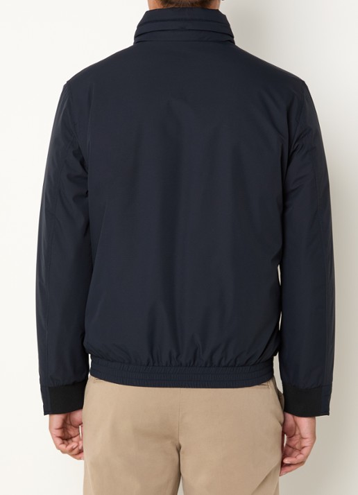 Strellson Light Gewatteerd jack met opbergbare capuchon - achterkant 2 donkerblauw