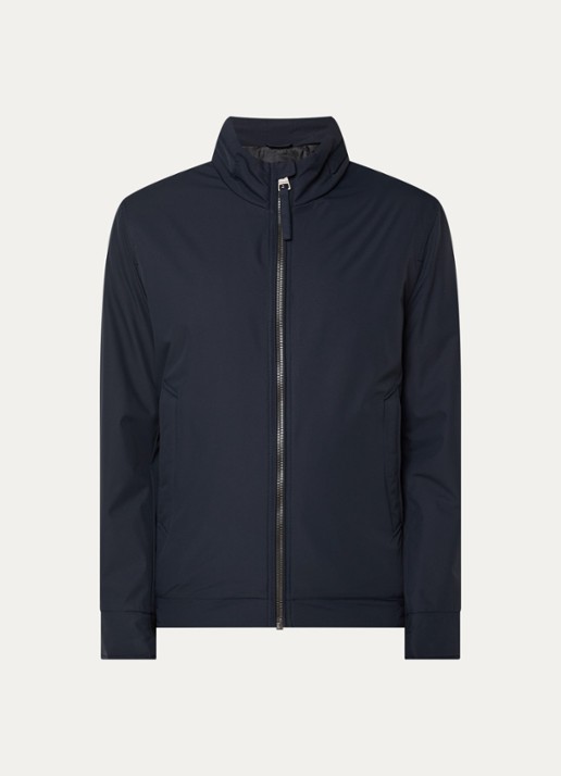 Strellson Light Gewatteerd jack met opbergbare capuchon - voorkant 3 donkerblauw