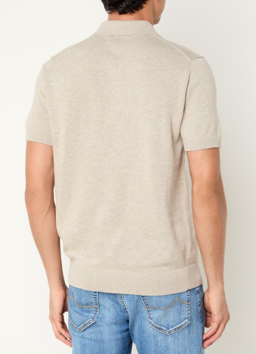 Strellson Loic fijngebreide pullover met polokraag - achterkant beige