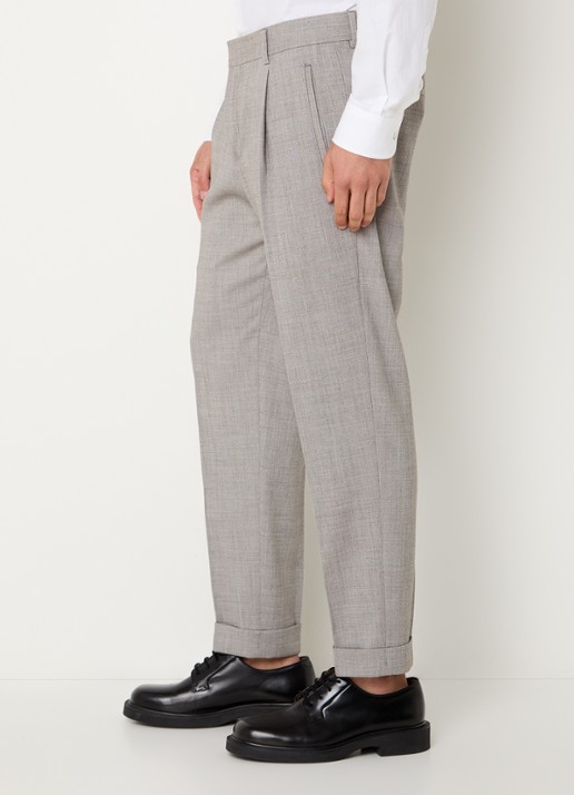 Strellson Luis straight fit pantalon in wolblend met steekzakken - detail 3 beige