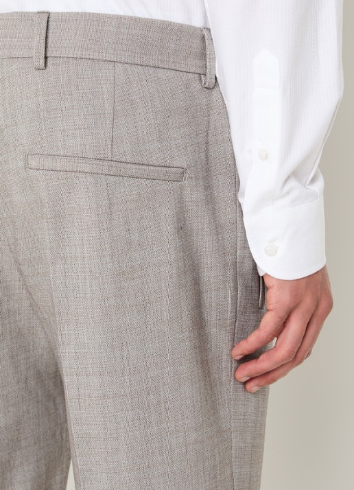 Strellson Luis straight fit pantalon in wolblend met steekzakken - detail 4 beige