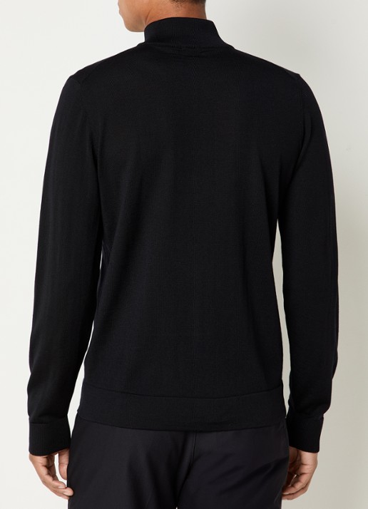 Strellson Marek fijngebreide pullover van scheerwol - achterkant 4 zwart