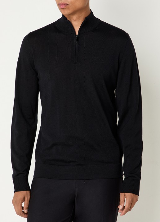 Strellson Marek fijngebreide pullover van scheerwol - detail 3 zwart