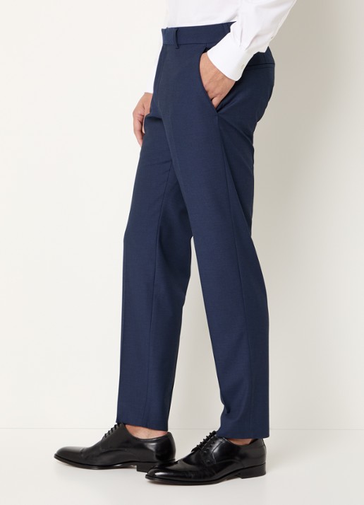 Strellson Melwin slim fit pantalon met steekzakken - detail 2 donkerblauw