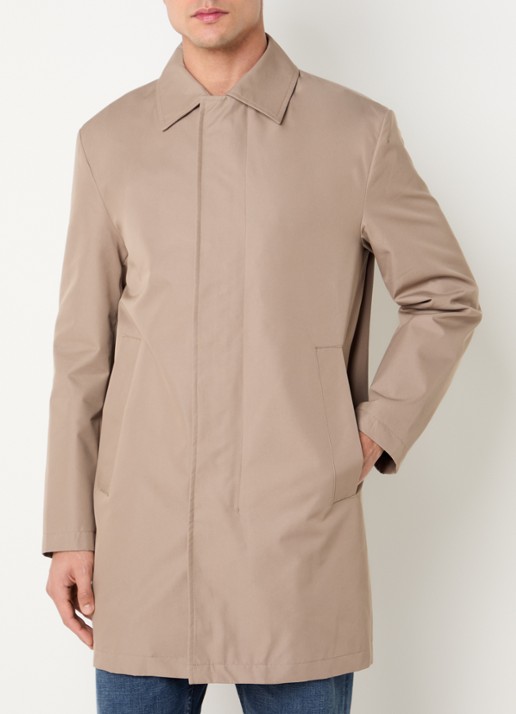 Strellson Naro trenchcoat met steekzakken en kraag - detail 4 donkerbeige