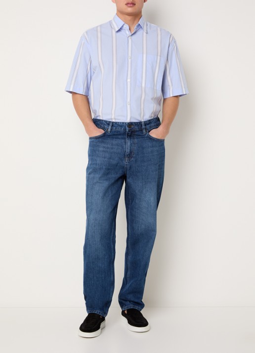 Strellson Nelson1 regular fit overhemd met streepprint - voorkant 2 lichtblauw