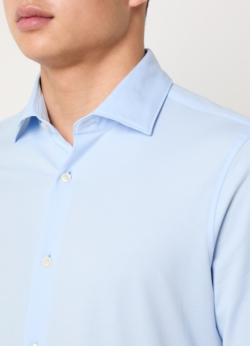 Strellson Powerflex regular fit overhemd met stretch - detail 2 lichtblauw