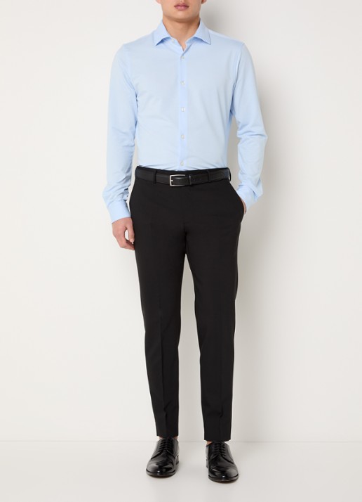 Strellson Powerflex regular fit overhemd met stretch - voorkant 5 lichtblauw