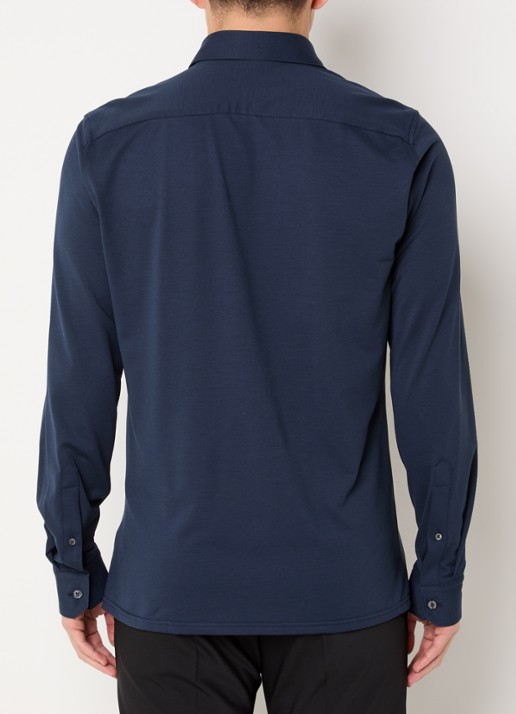 Strellson Powerflex regular fit overhemd met stretch - achterkant 3 donkerblauw