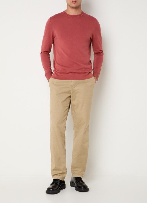 Strellson Rion-D tapered fit broek met steekzakken - voorkant 5 beige