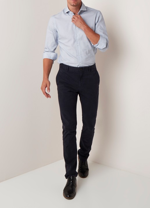 Strellson Rypton regular fit chino met stretch - voorkant 2 donkerblauw