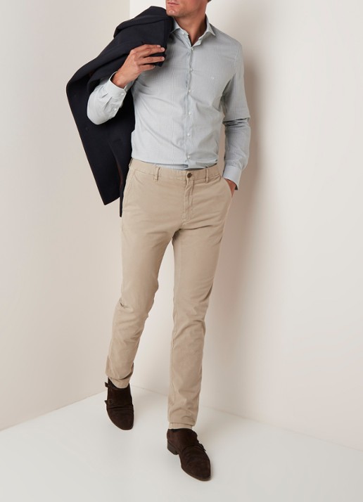 Strellson Rypton regular fit chino met stretch - voorkant 3 beige
