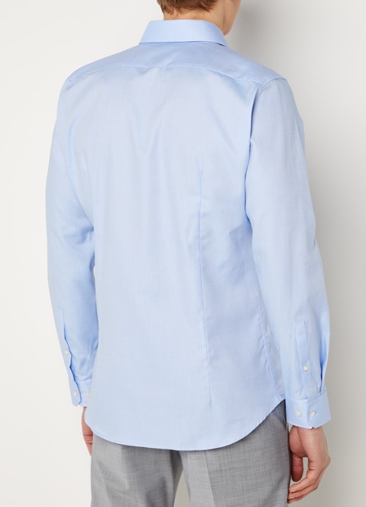 Strellson Sereno slim fit overhemd met structuur - achterkant 5 lichtblauw