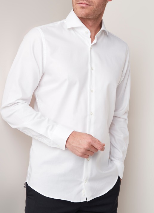Strellson Sereno slim fit overhemd met wide spread-kraag - detail 2 wit