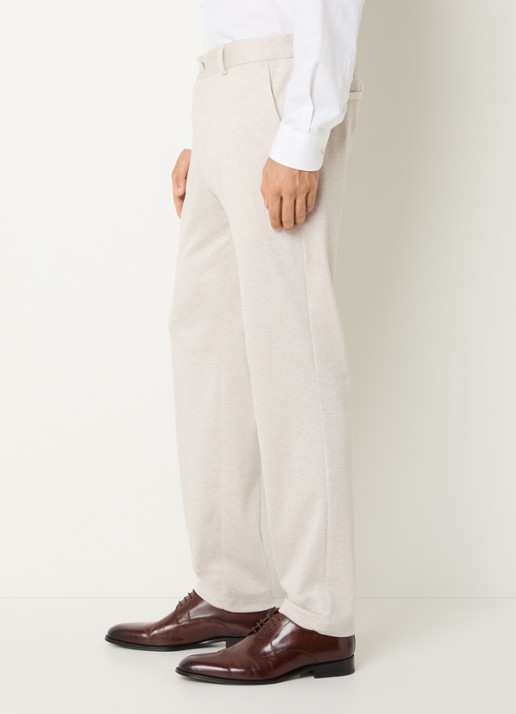 Strellson Tius slim fit pantalon met steekzakken - detail 2 creme