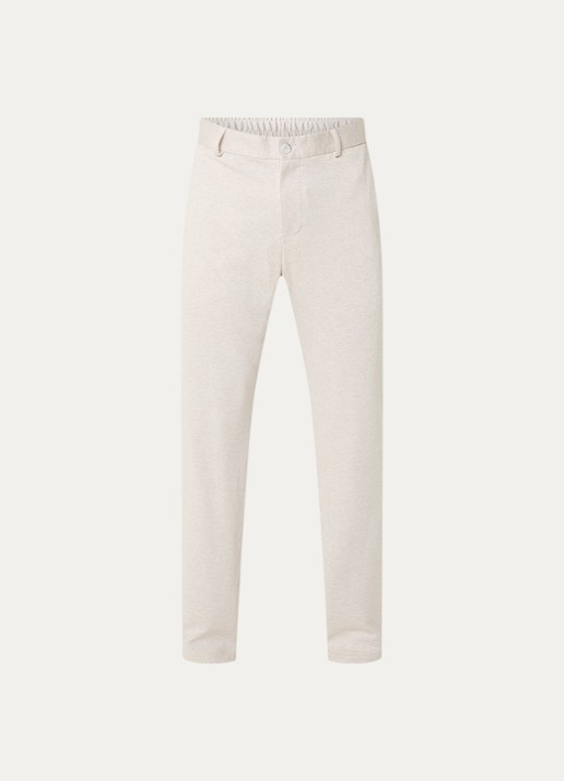 Strellson Tius slim fit pantalon met steekzakken - voorkant 5 creme