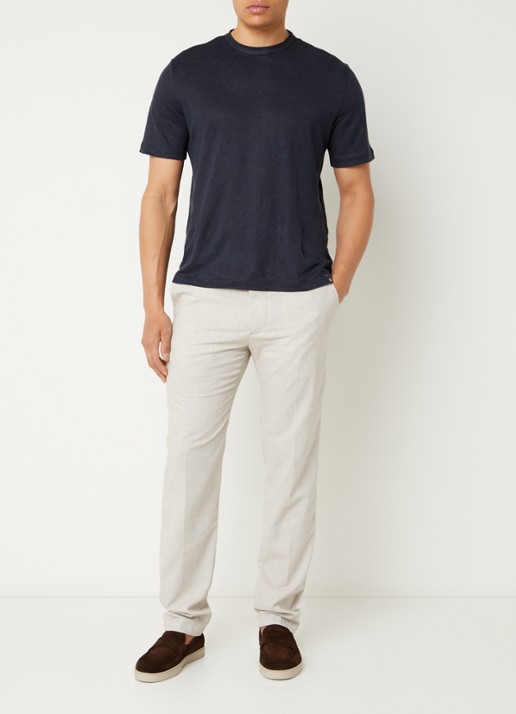 Strellson Tius straight fit chino met steekzakken - voorkant 5 beige