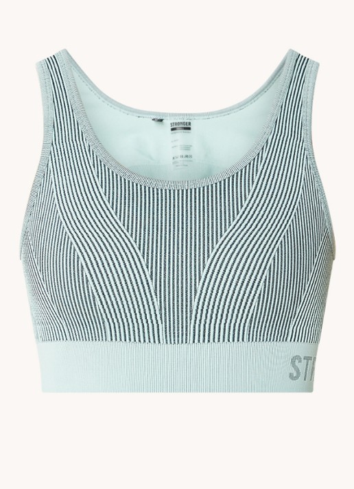 STRONGER Arc Seamless sport bh met medium support - voorkant 4 lichtblauw