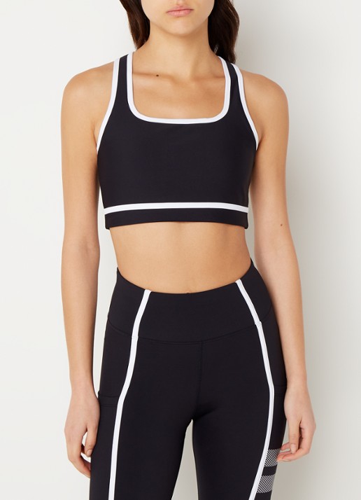 STRONGER Sport bh met medium support en contrastbies - detail 3 zwart