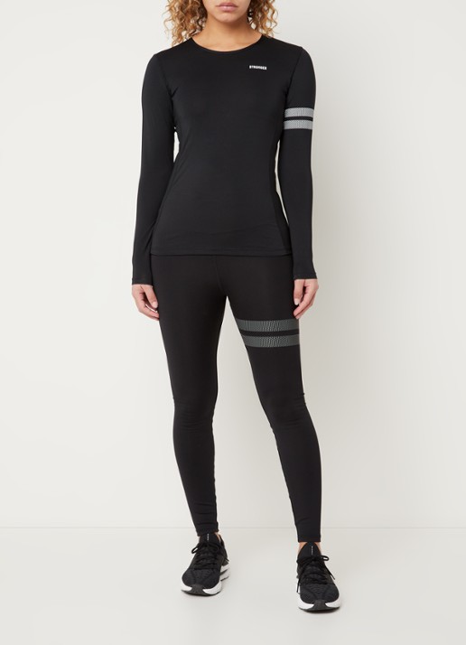 STRONGER Trainings longsleeve met logo - voorkant 4 zwart