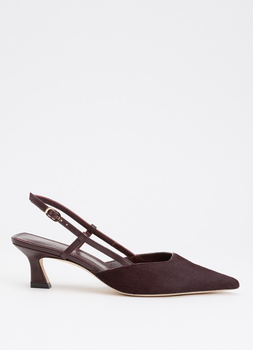 Stuart Weitzman Vinnie 50 slingback van suède met details van leer