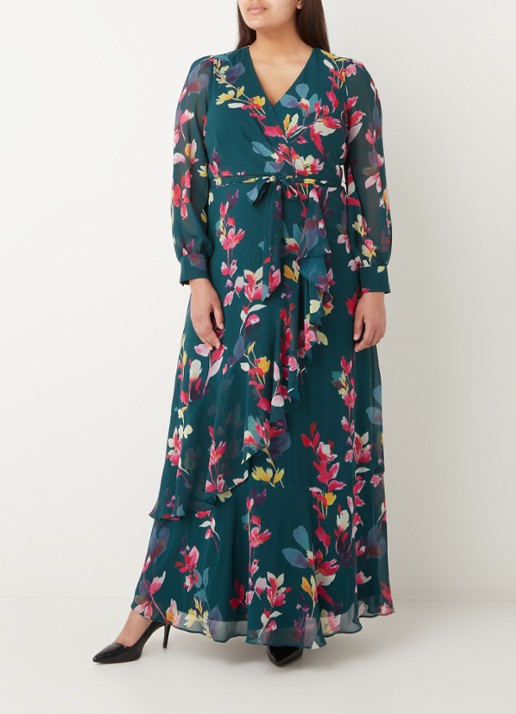 Studio 8 Milana maxi jurk met strikceintuur en bloemenprint - detail 4 groen