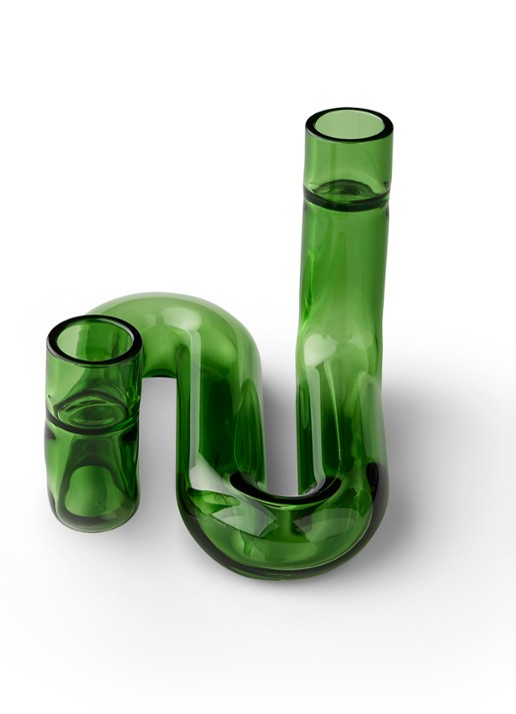 Studio About Wave kandelaar 10 cm - voorkant 2 groen