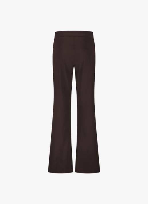 Studio Anneloes Abigail high waist flared fit pantalon met trekkoord - achterkant bruin