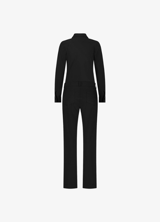Studio Anneloes Angel straight fit jumpsuit met strikceintuur - detail 2 zwart