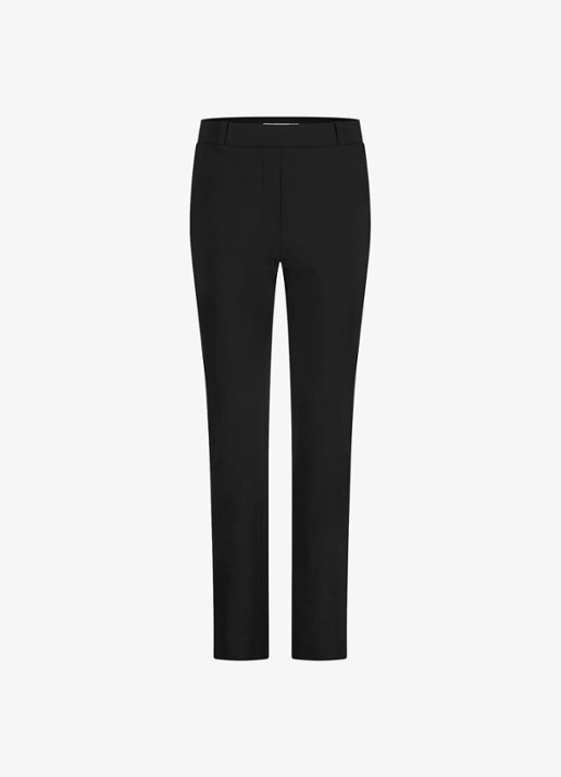 Studio Anneloes Anne mid waist cropped tapered fit pantalon met steekzakken - voorkant zwart