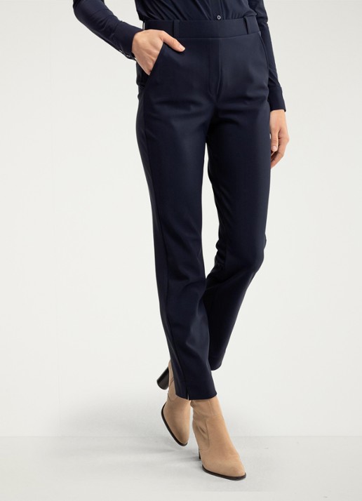 Studio Anneloes Anne mid waist cropped tapered fit pantalon met steekzakken