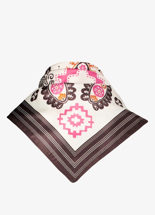 Studio Anneloes Anniversary sjaal met print - achterkant bruin