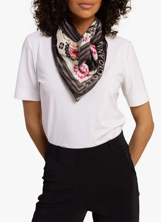 Studio Anneloes Anniversary sjaal met print - voorkant 3 bruin