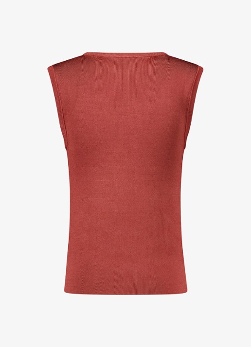 Studio Anneloes Avia top met structuur - detail 3 roestbruin