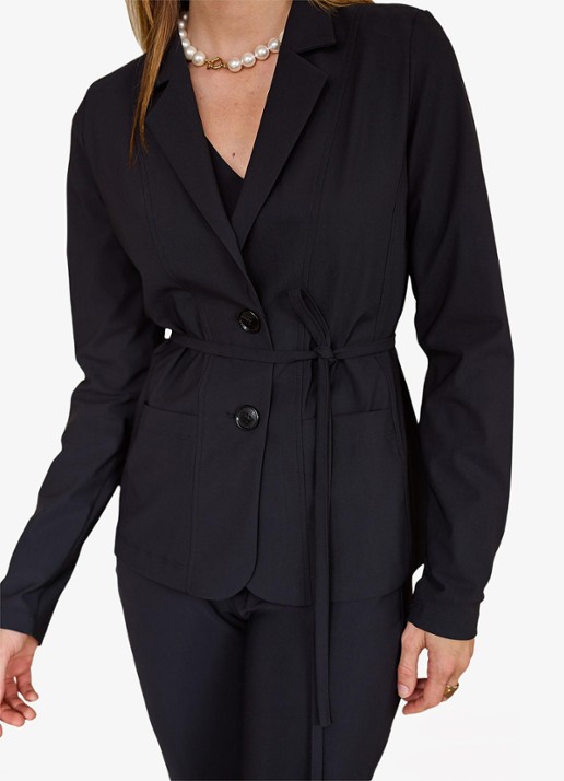Studio Anneloes Blazer met strikceintuur en paspelzakken