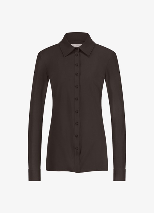 Studio Anneloes Blouse met kraag - voorkant bruin