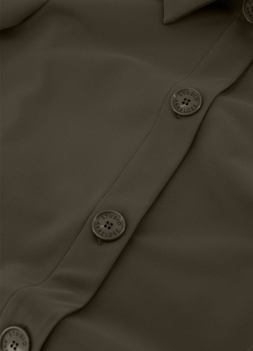 Studio Anneloes Blouse met kraag - detail 2 legergroen