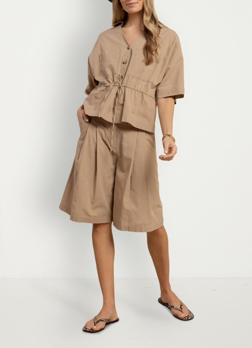Studio Anneloes Blouse met kraag - voorkant 2 lichtbruin