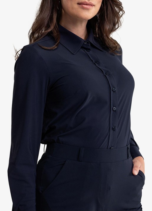 Studio Anneloes Bobby blouse met ballonmouw - detail 3 donkerblauw