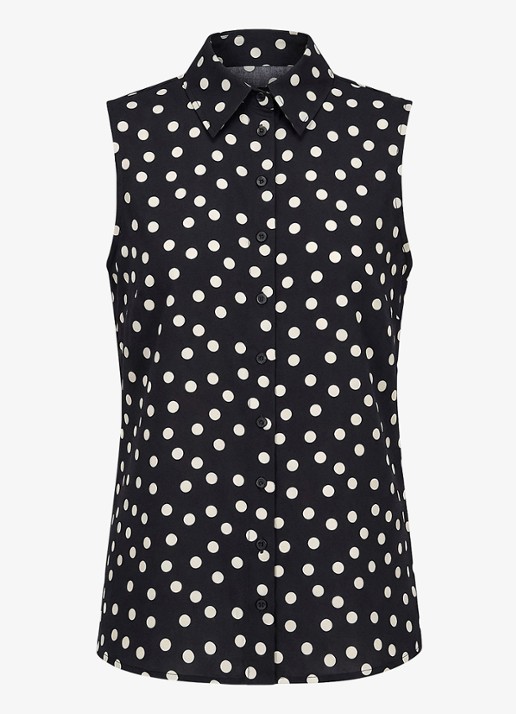 Studio Anneloes Bobby Dot mouwloze blouse met stippenstrip - voorkant 2 multicolor
