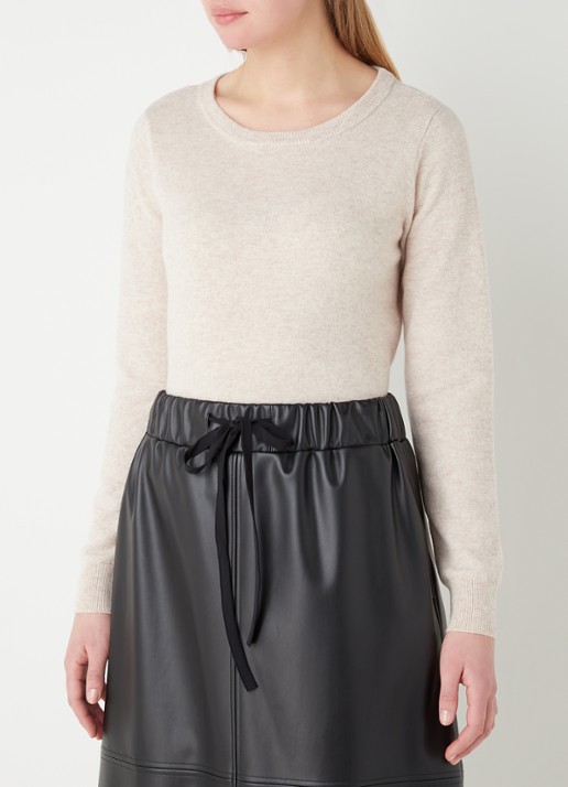 Studio Anneloes Cady fijngebreide pullover in kasjmierblend - detail beige