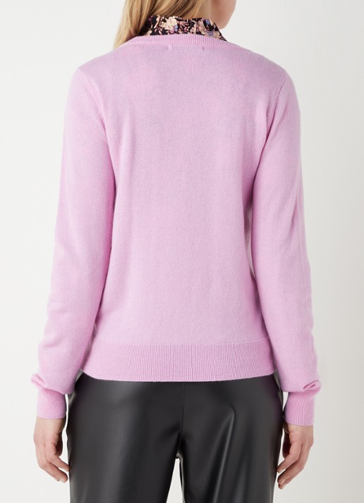 Studio Anneloes Cady fijngebreide pullover in kasjmierblend - achterkant 2 roze