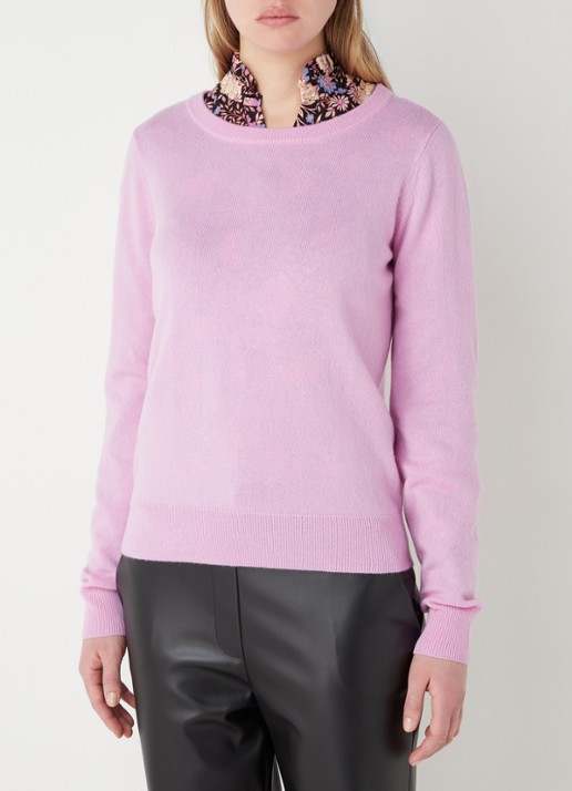 Studio Anneloes Cady fijngebreide pullover in kasjmierblend - detail roze