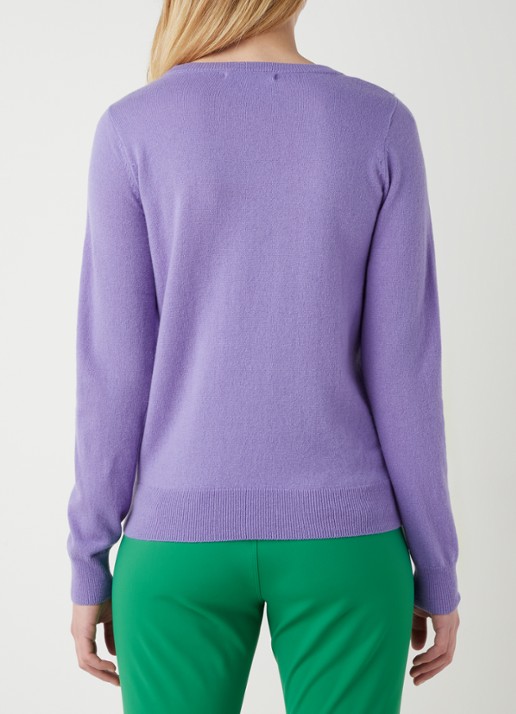 Studio Anneloes Cady fijngebreide pullover in kasjmierblend - achterkant 4 violet